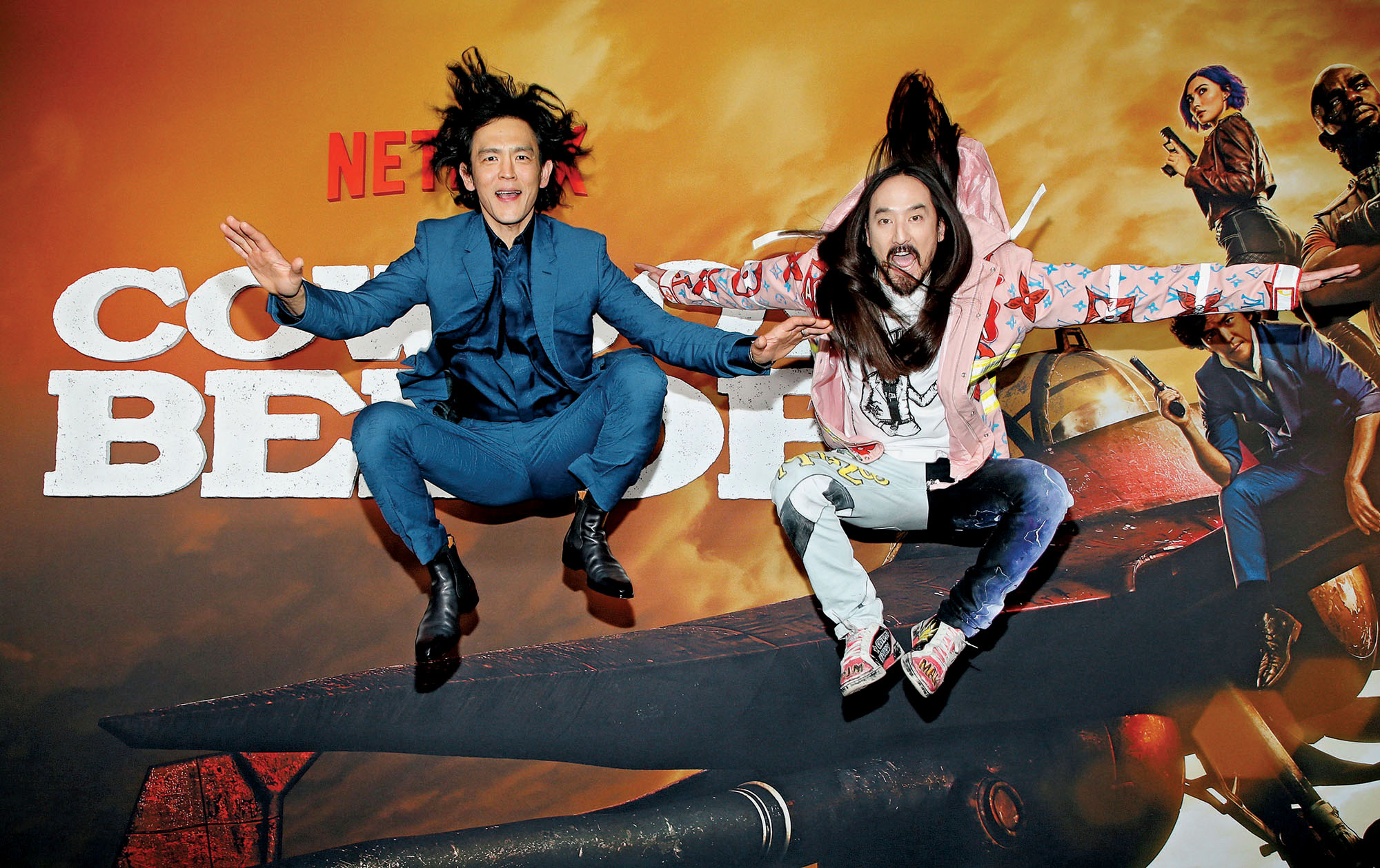 John Cho and Steve Aoki attend Netflix's "Cowboy Bebop" Premiere at Goya Studios on November 11, 2021 in Los Angeles, California. (Photo by Phillip Faraone/Getty Images for Netflix)